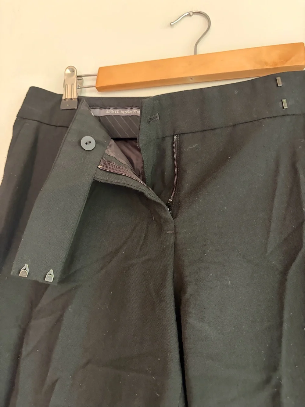 Express Editor Black Wide Leg Cropped Pants Size 8